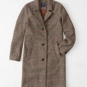 **ISO**ABERCROMBIE & FITCH PLAID/CHECK DAD COAT PETITE XS
